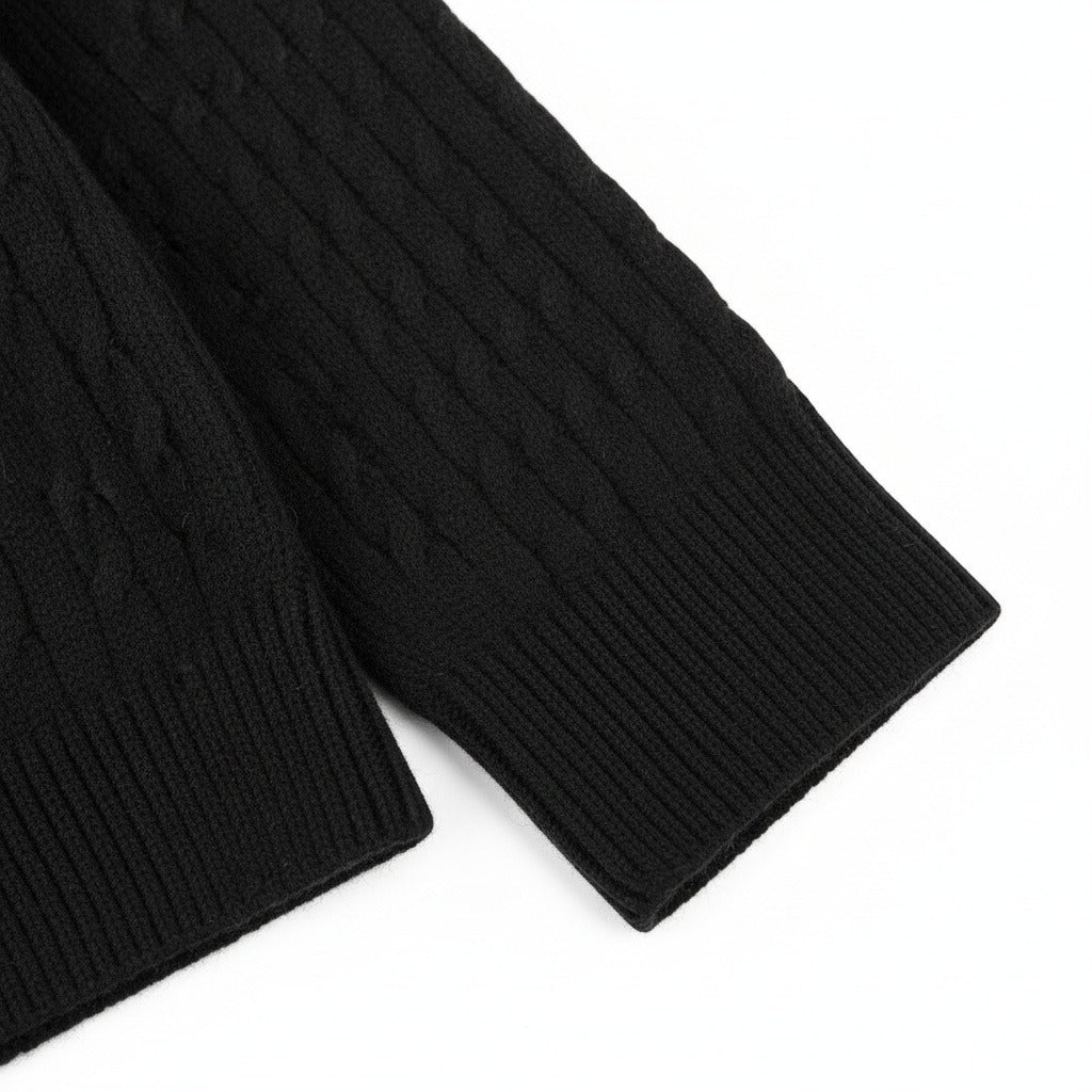 Men's Ribbed Knit Jumper – Crew Neck Wool Blend Sweater
