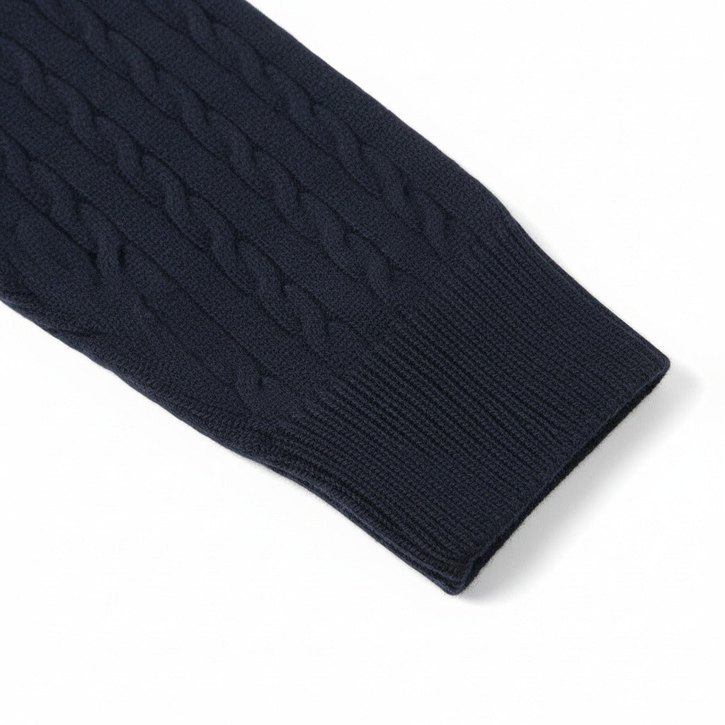 Men's Ribbed Knit Jumper – Crew Neck Wool Blend Sweater