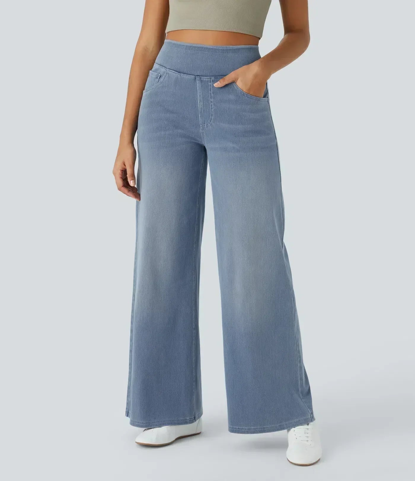Women's Wide Leg Jeans in light blue, view 7