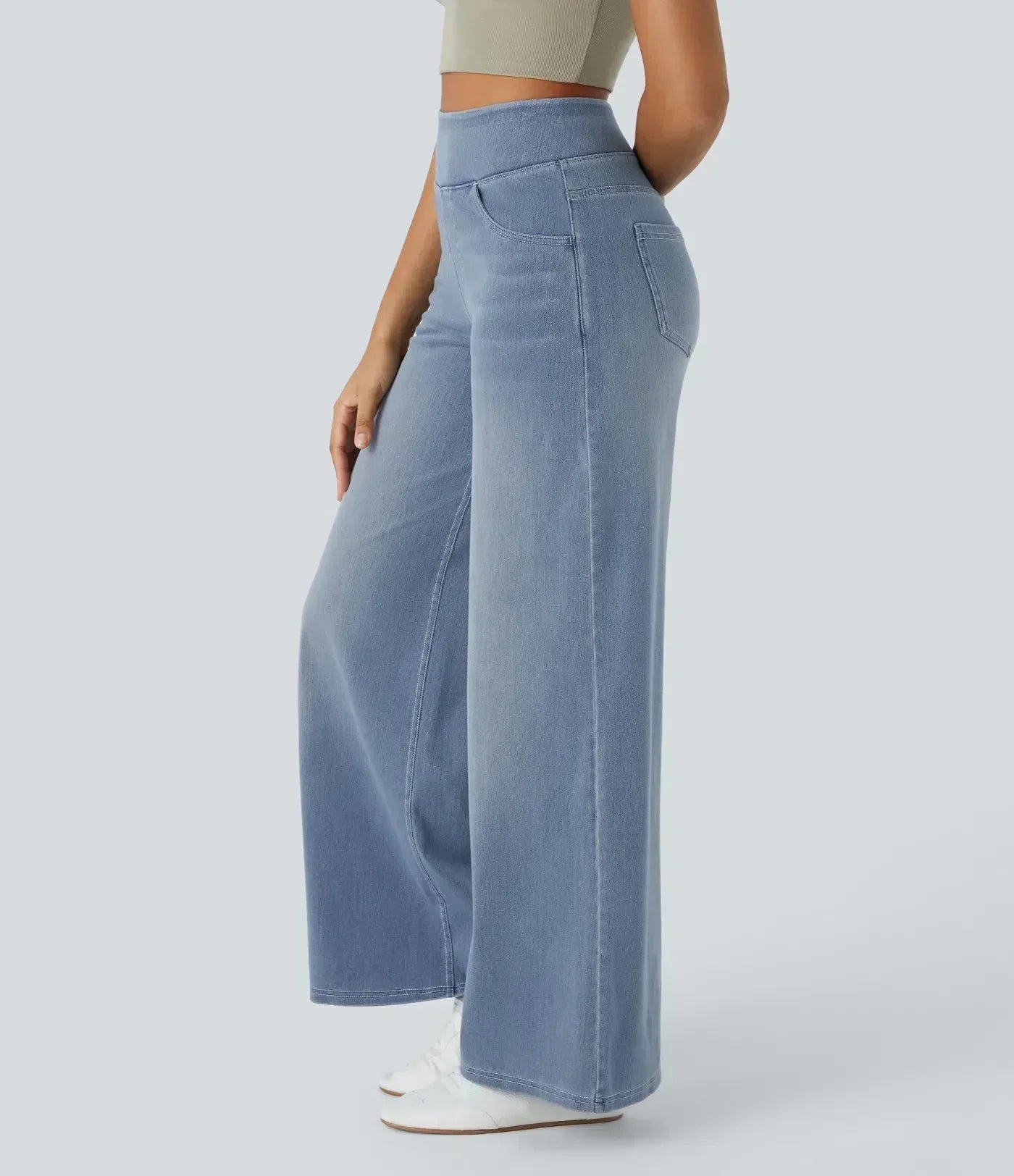 Women's Wide Leg Jeans in light blue, view 4