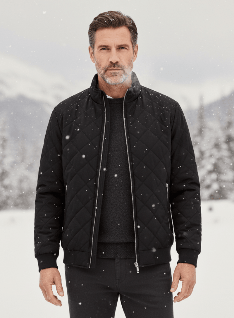 Men's Quilted Jacket – Lormier Diamond Quilted Bomber