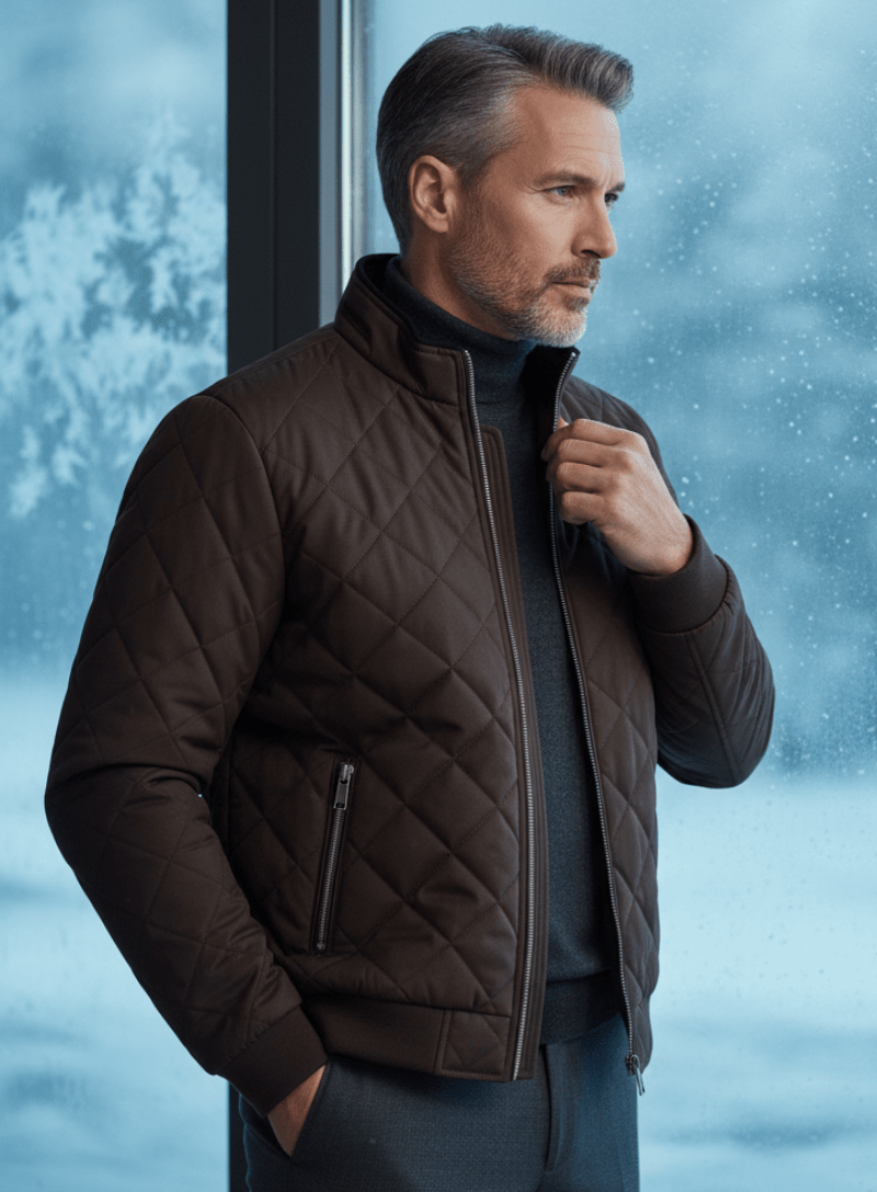 Men's Quilted Jacket – Lormier Diamond Quilted Bomber