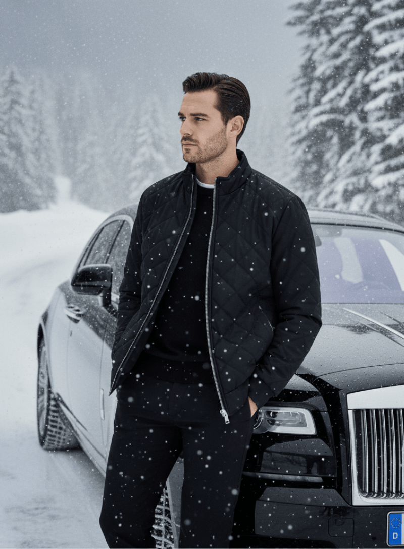 Men's Quilted Jacket – Lormier Diamond Quilted Bomber