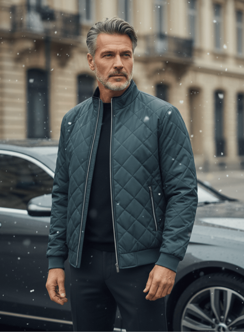 Men's Quilted Jacket – Lormier Diamond Quilted Bomber