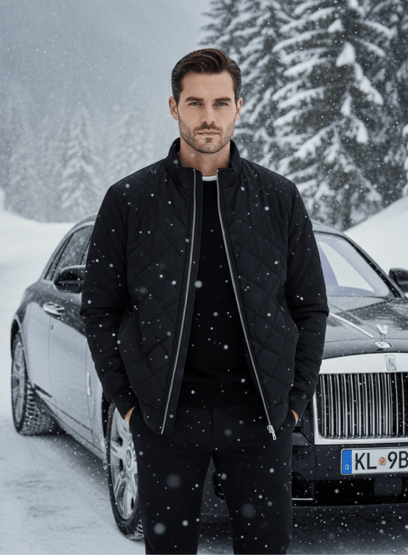Men's Quilted Jacket – Lormier Diamond Quilted Bomber