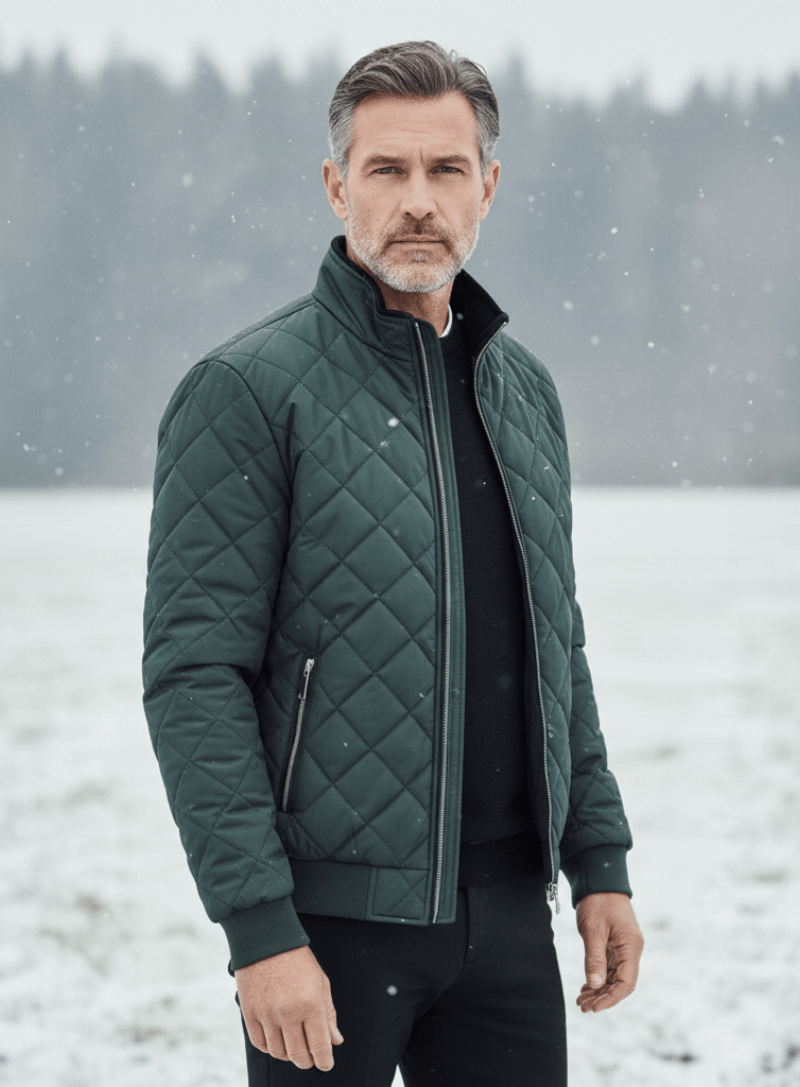 Men's Quilted Jacket – Lormier Diamond Quilted Bomber