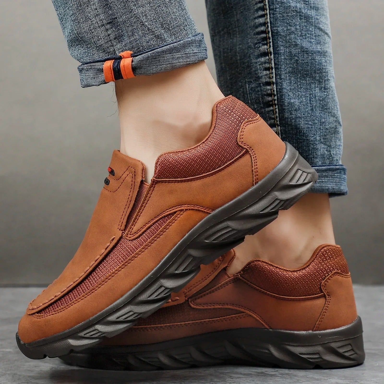 Men's Slip On Loafers in brown, view 3