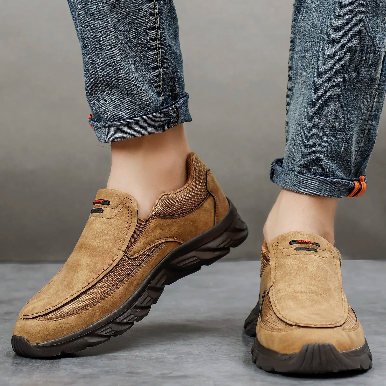 Men's Slip On Loafers in khaki, view 2