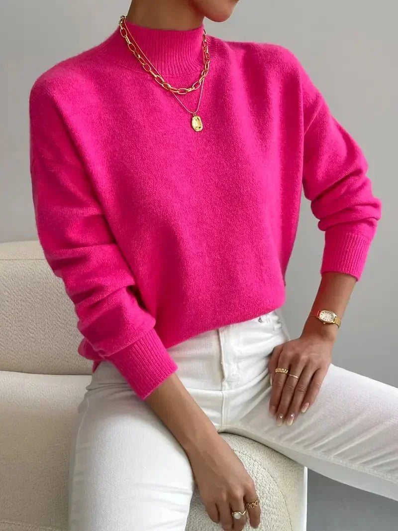 Women's Funnel Neck Jumper – Samantha Soft Knit Sweater