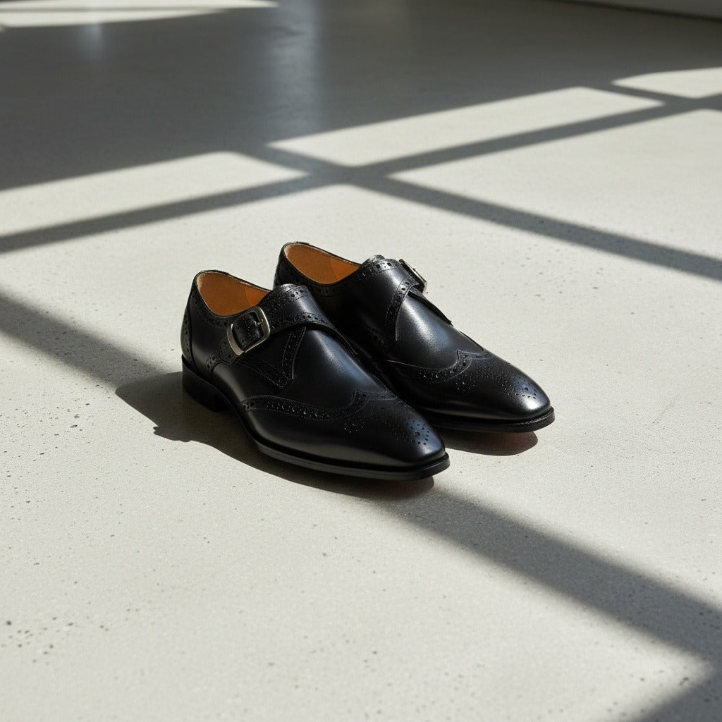 Men's Monk Strap Brogues – Wingtip Leather Shoes