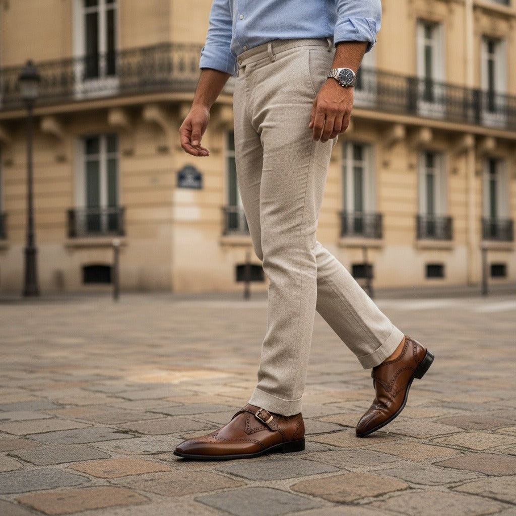 Men's Monk Strap Brogues – Wingtip Leather Shoes