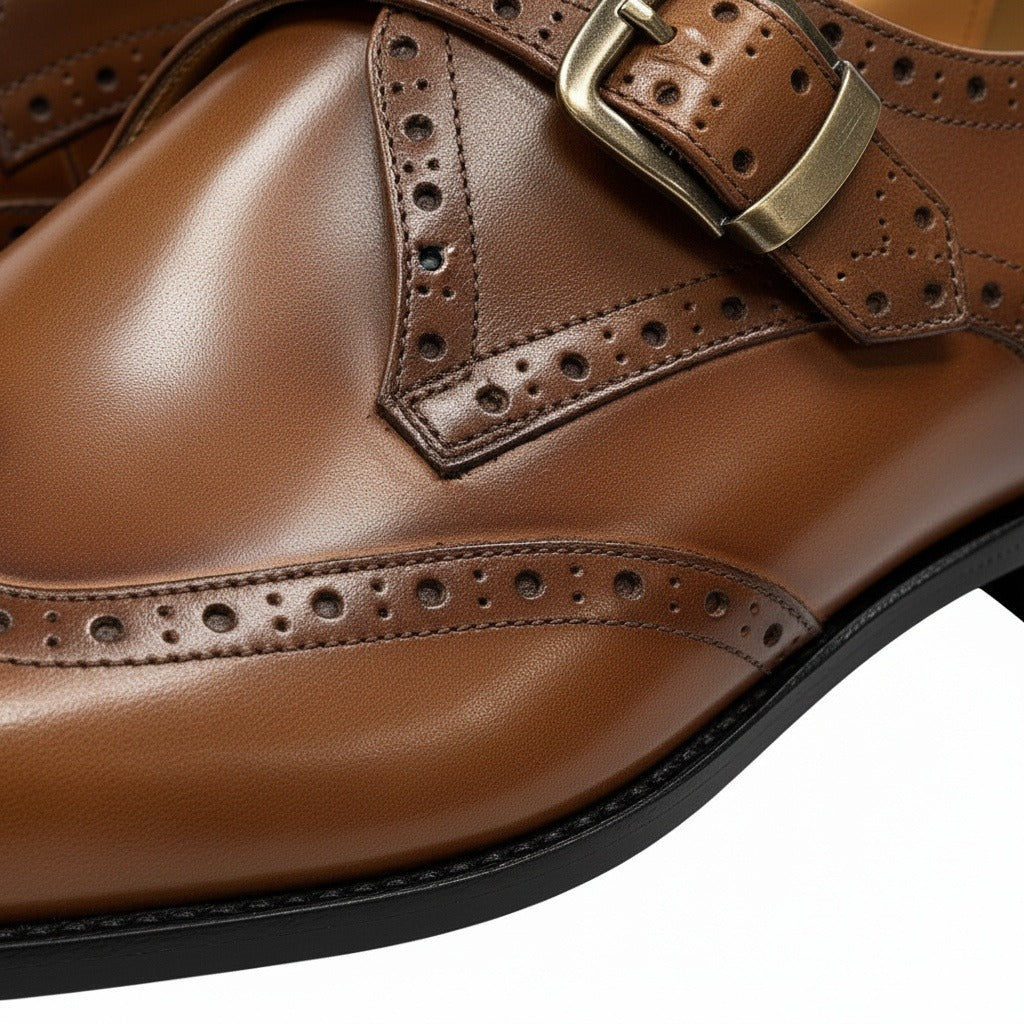 Men's Monk Strap Brogues – Wingtip Leather Shoes