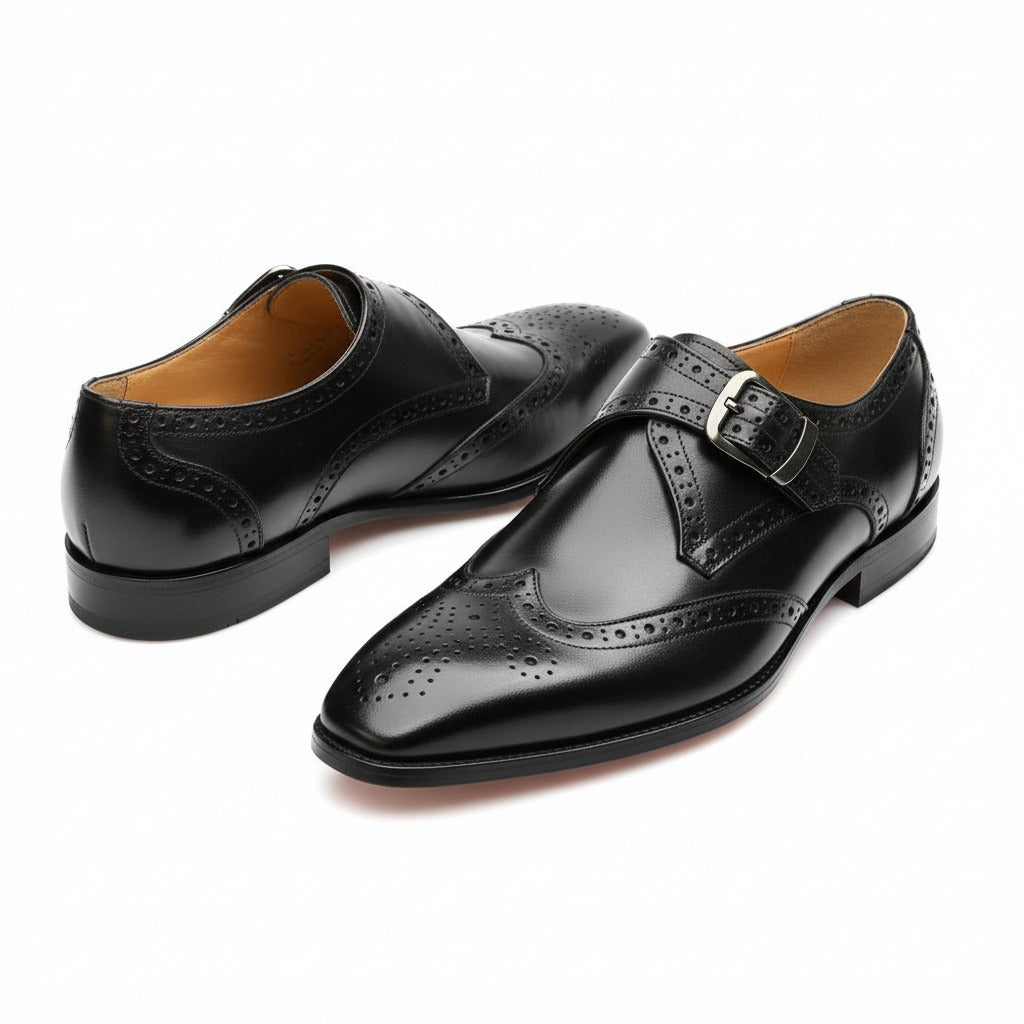 Men's Monk Strap Brogues – Wingtip Leather Shoes