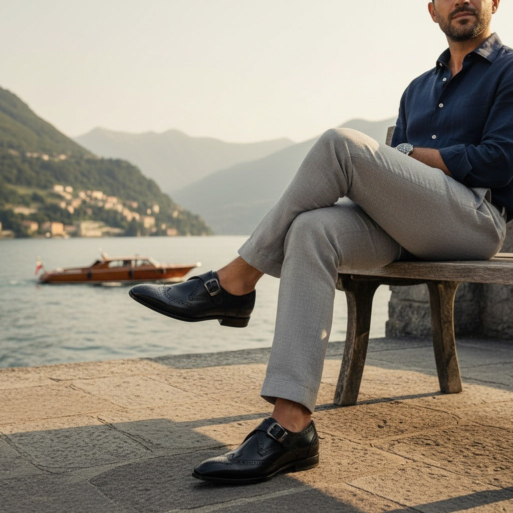 Men's Monk Strap Brogues – Wingtip Leather Shoes