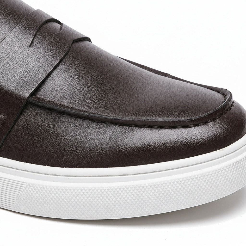 Men's Penny Loafers – Leather Slip On Shoes with Cupsole