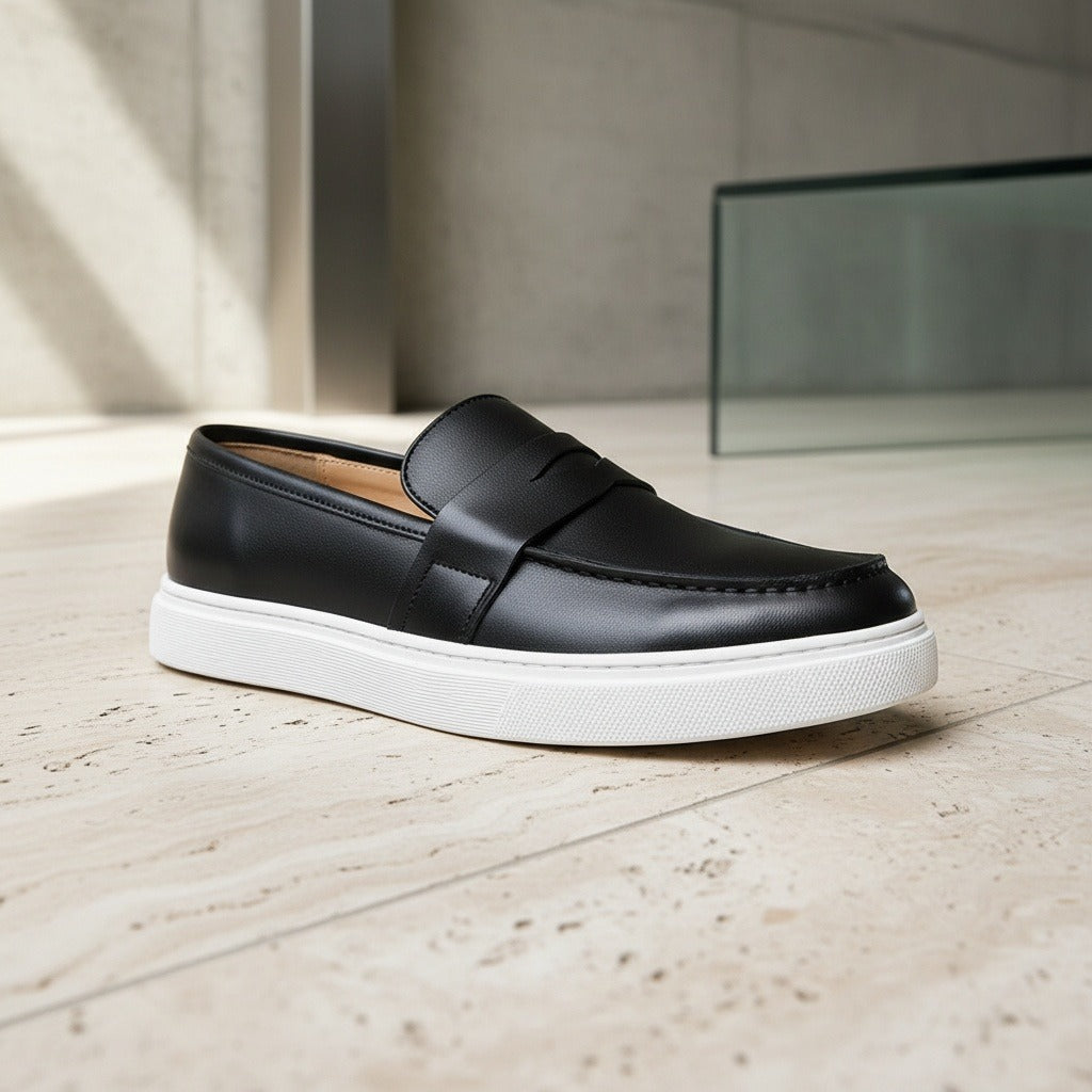Men's Penny Loafers – Leather Slip On Shoes with Cupsole