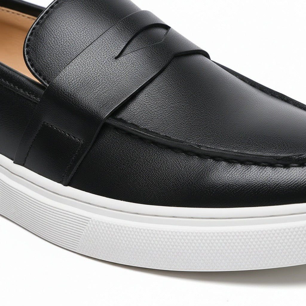 Men's Penny Loafers – Leather Slip On Shoes with Cupsole