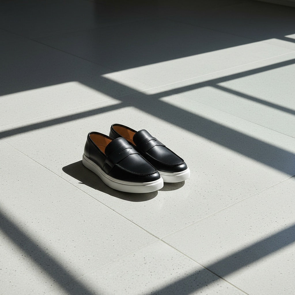 Men's Penny Loafers – Leather Slip On Shoes with Cupsole