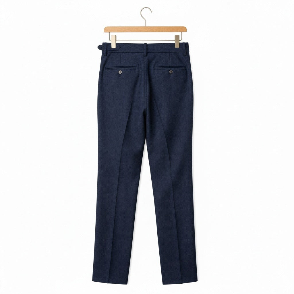 Men's Pleated Trousers in navy, view 5