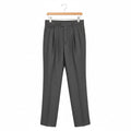 Men's Pleated Tweed Trousers – Tapered Leg with Turn-Ups