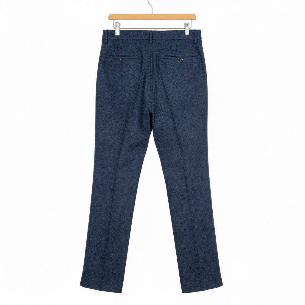 Men's Pleated Tweed Trousers – Tapered Leg with Turn-Ups