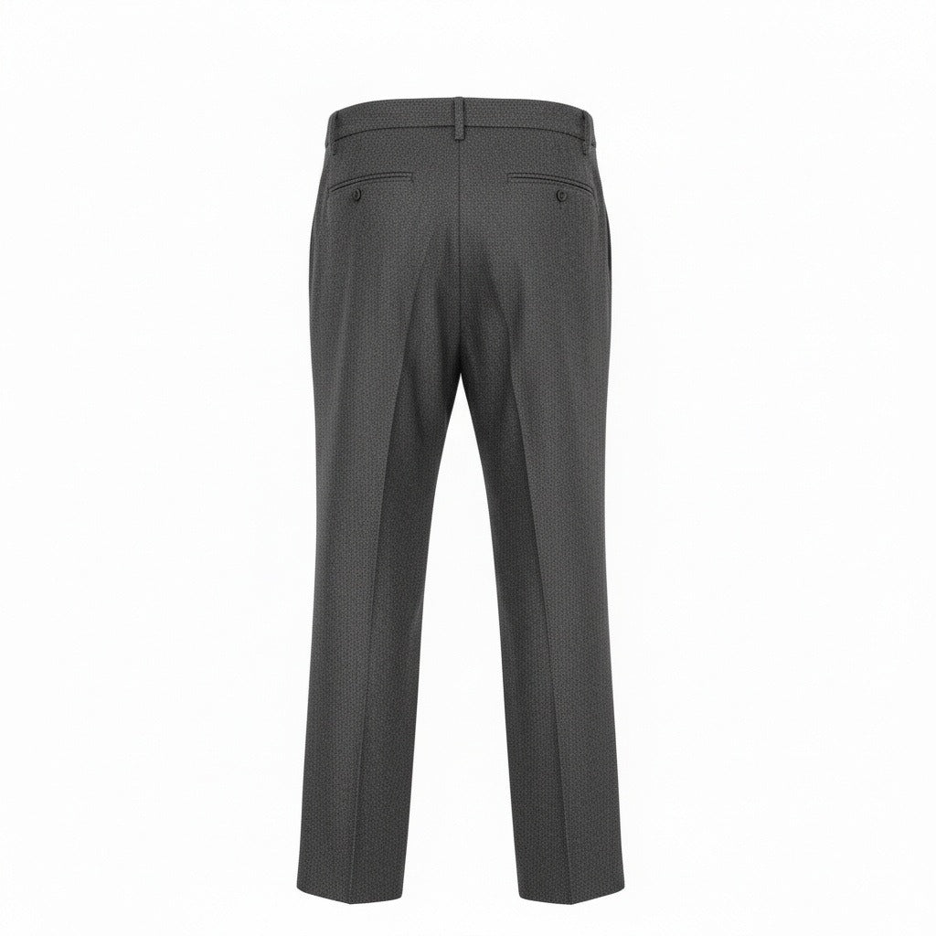 Men's Pleated Tweed Trousers – Tapered Leg with Turn-Ups