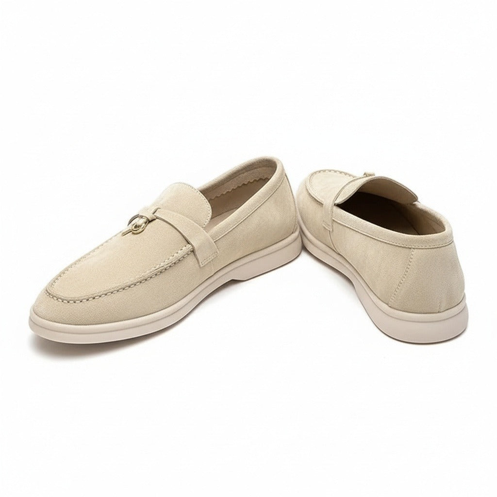 Men's Bit Loafers – Cream Suede Slip On Shoes
