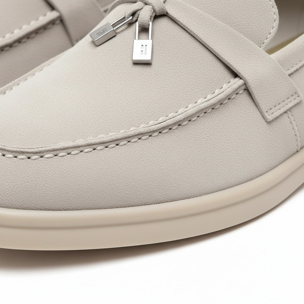 Men's Bit Loafers – Cream Suede Slip On Shoes