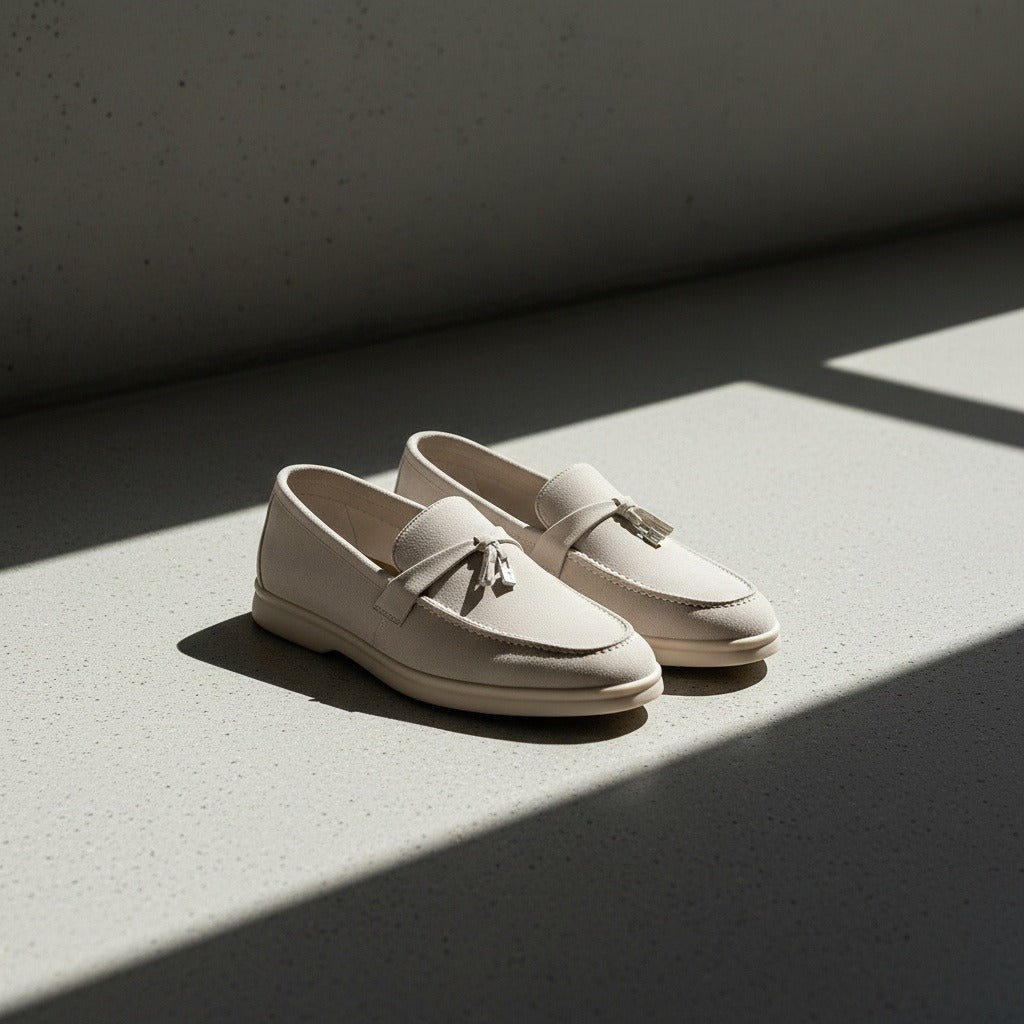Men's Bit Loafers – Cream Suede Slip On Shoes