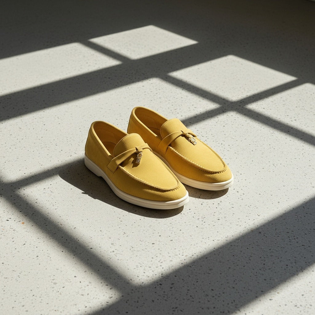 Men's Bit Loafers – Cream Suede Slip On Shoes
