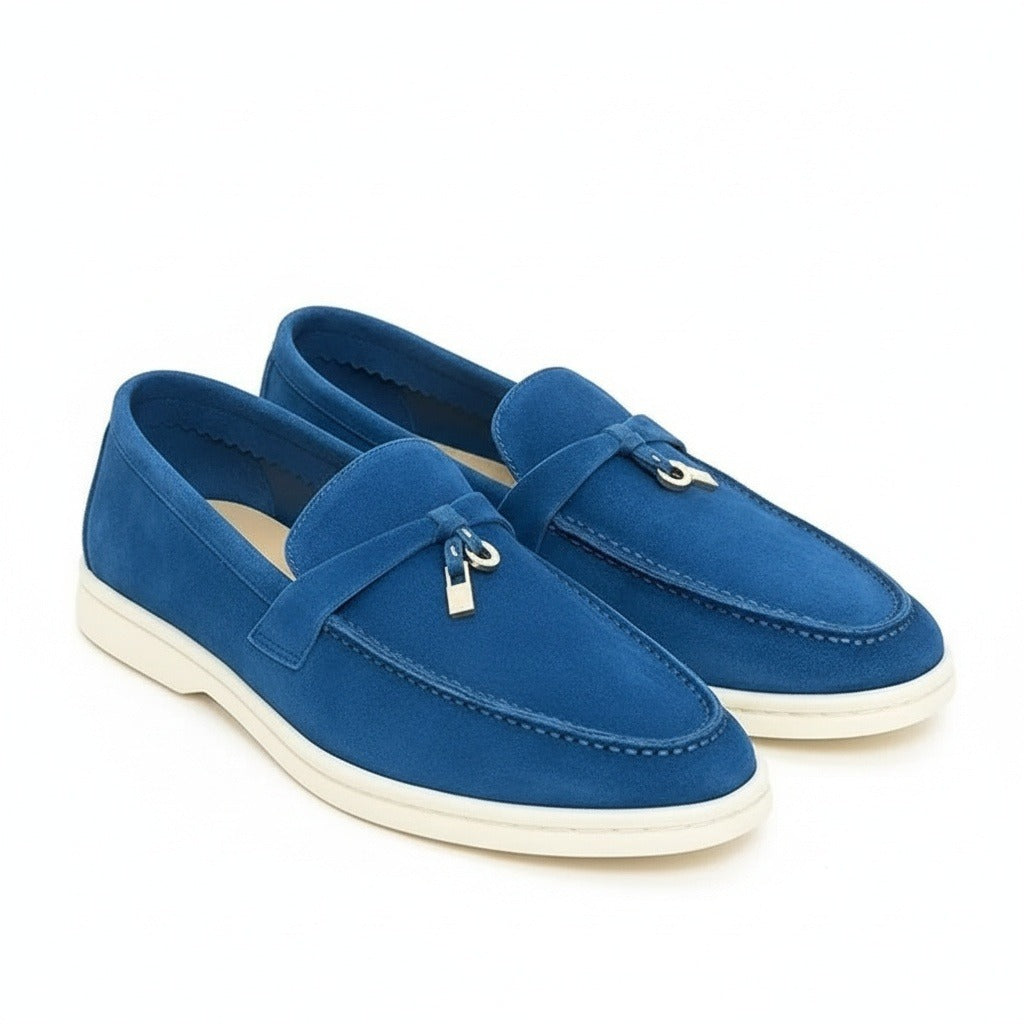 Men's Bit Loafers – Cream Suede Slip On Shoes