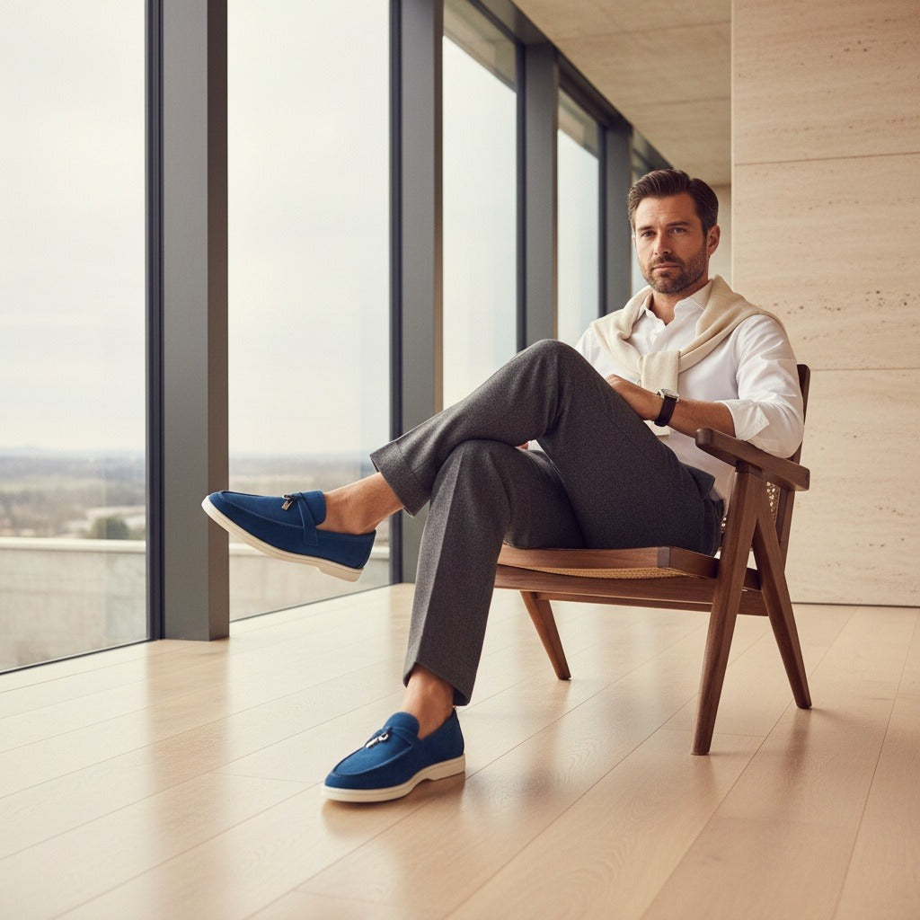 Men's Bit Loafers – Cream Suede Slip On Shoes