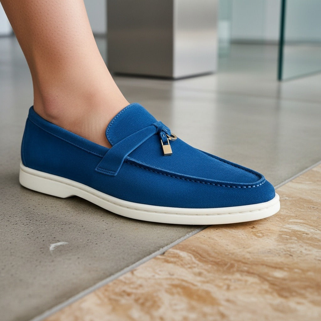 Men's Bit Loafers – Cream Suede Slip On Shoes