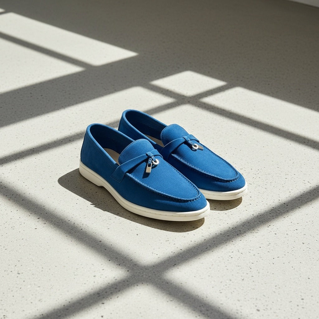 Men's Bit Loafers – Cream Suede Slip On Shoes
