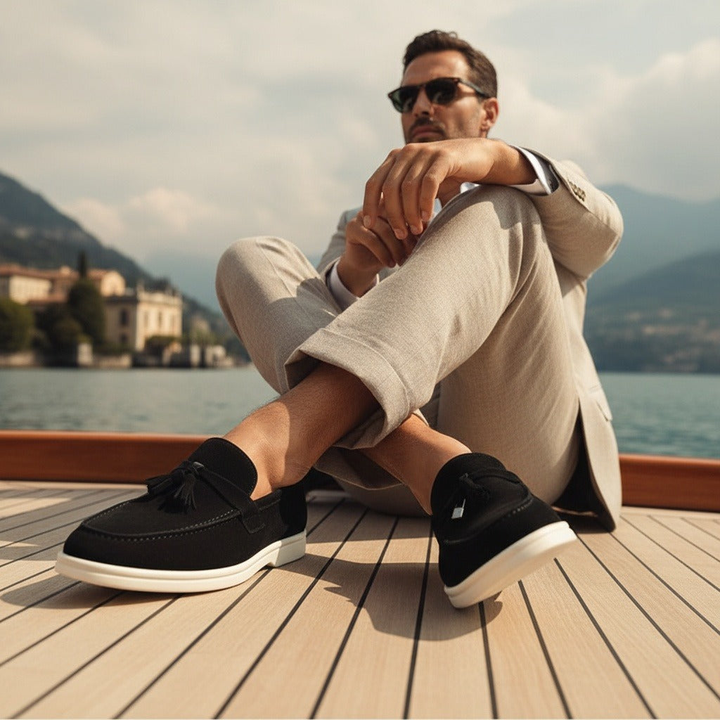 Men's Bit Loafers – Cream Suede Slip On Shoes
