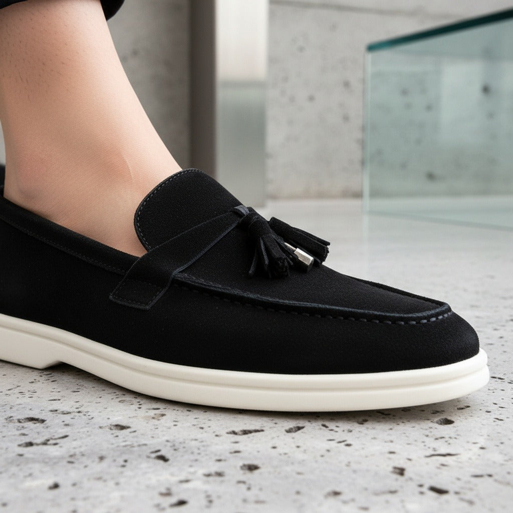 Men's Bit Loafers – Cream Suede Slip On Shoes