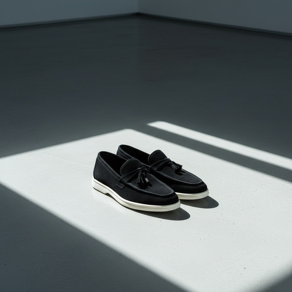 Men's Bit Loafers – Cream Suede Slip On Shoes