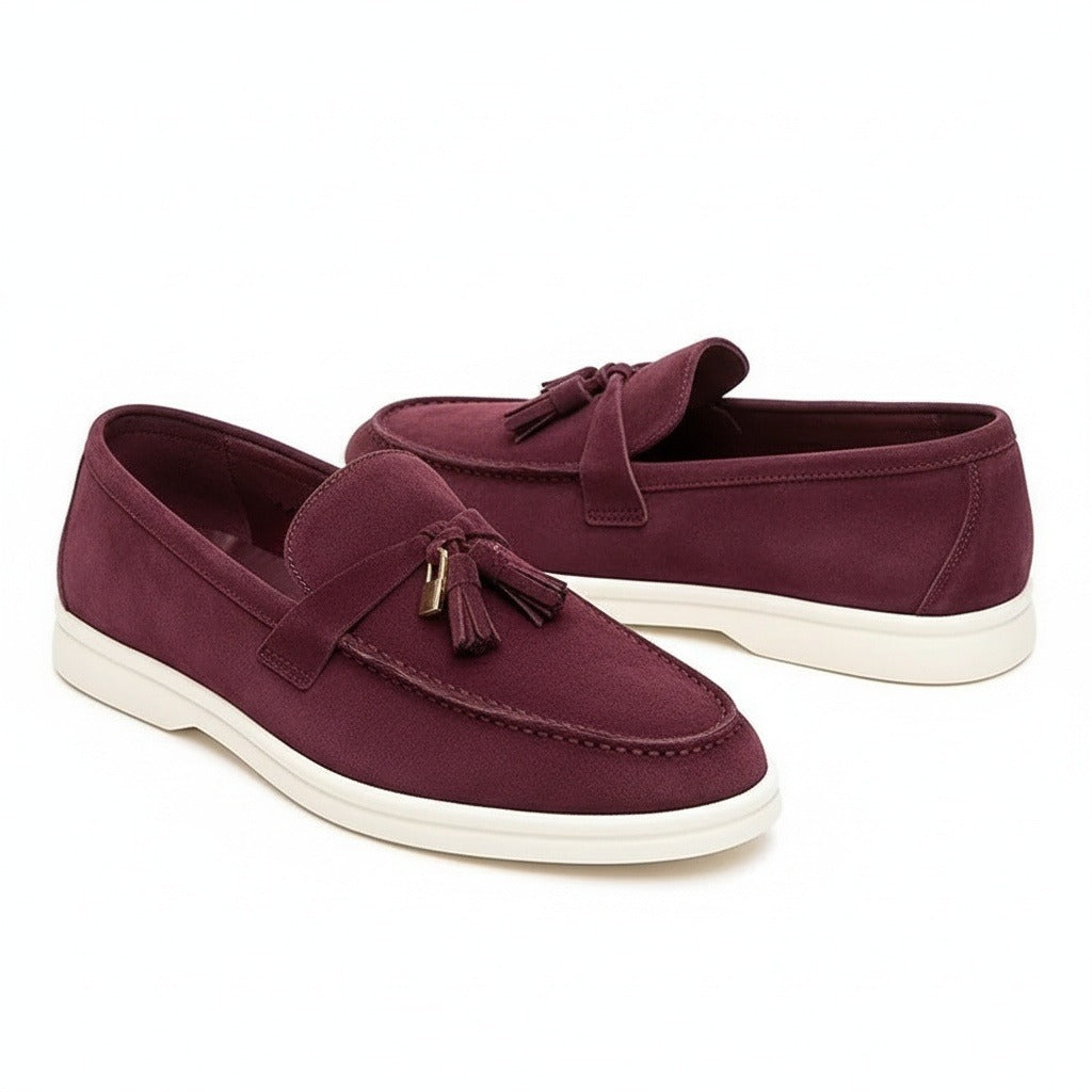 Men's Bit Loafers – Cream Suede Slip On Shoes