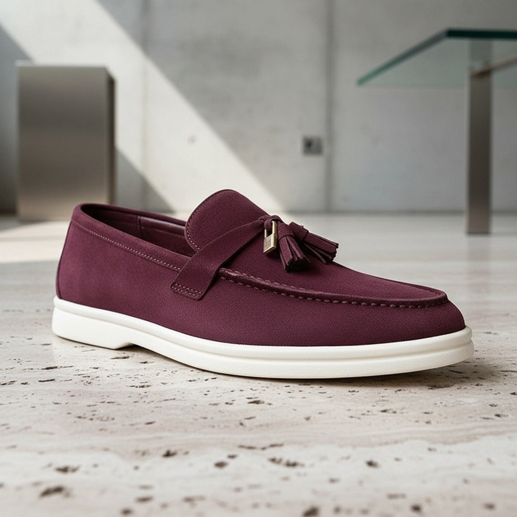 Men's Bit Loafers – Cream Suede Slip On Shoes