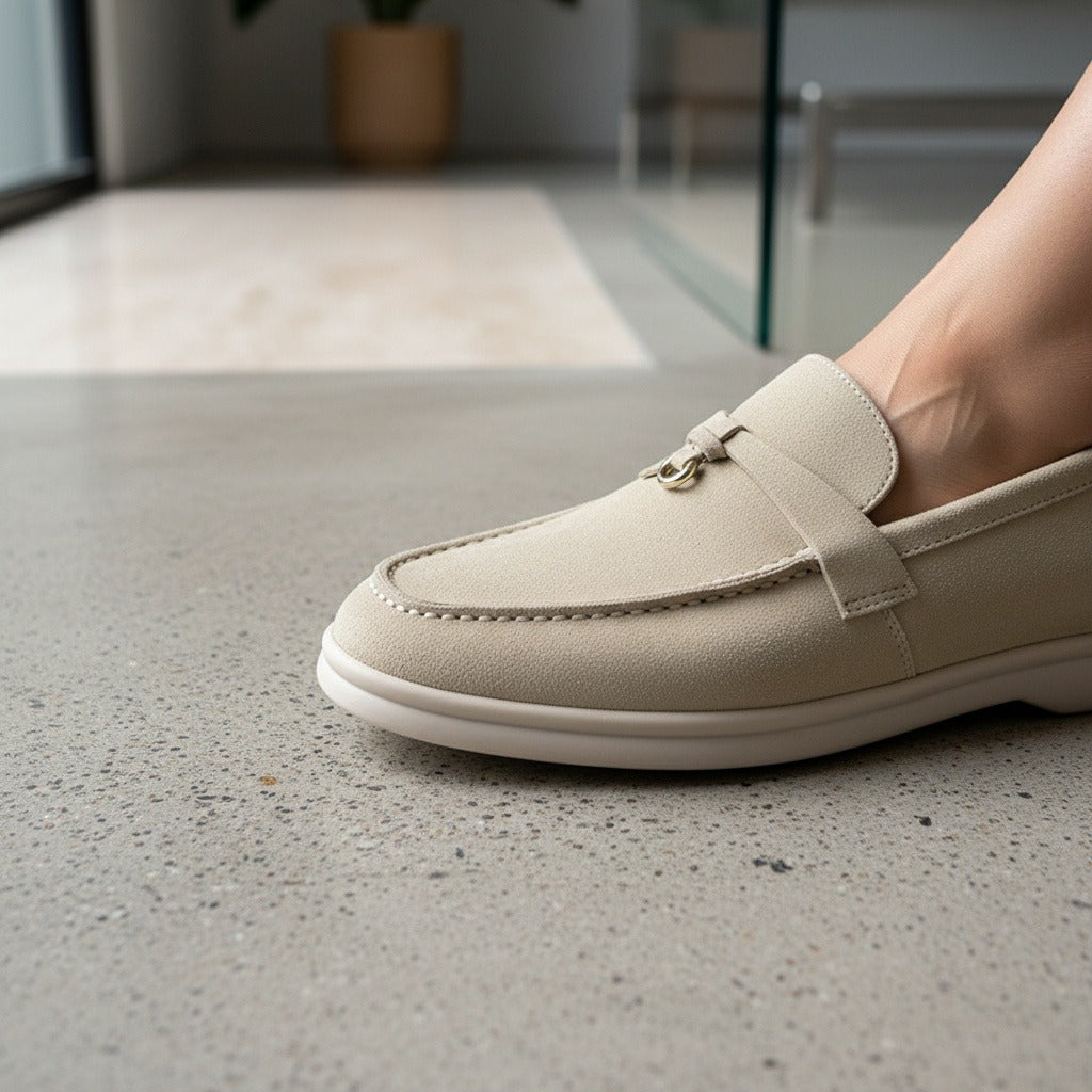 Men's Bit Loafers – Cream Suede Slip On Shoes