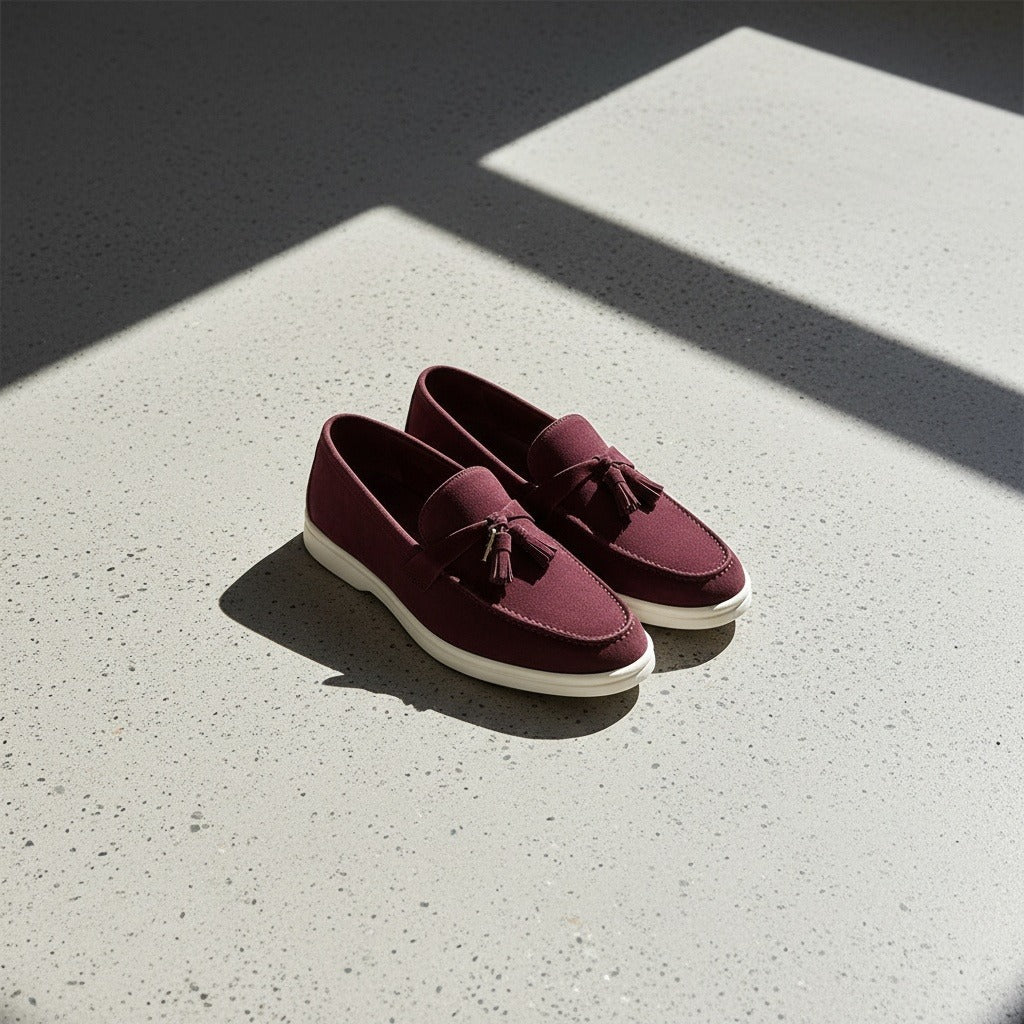 Men's Bit Loafers – Cream Suede Slip On Shoes