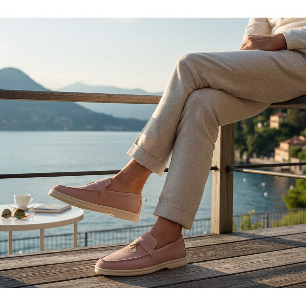 Men's Bit Loafers – Cream Suede Slip On Shoes