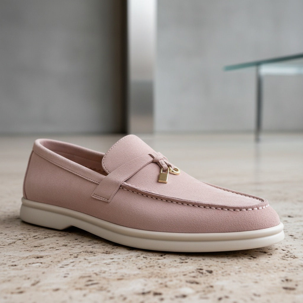 Men's Bit Loafers – Cream Suede Slip On Shoes