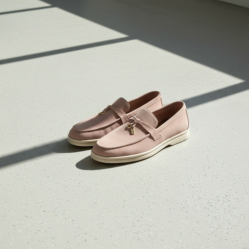 Men's Bit Loafers – Cream Suede Slip On Shoes