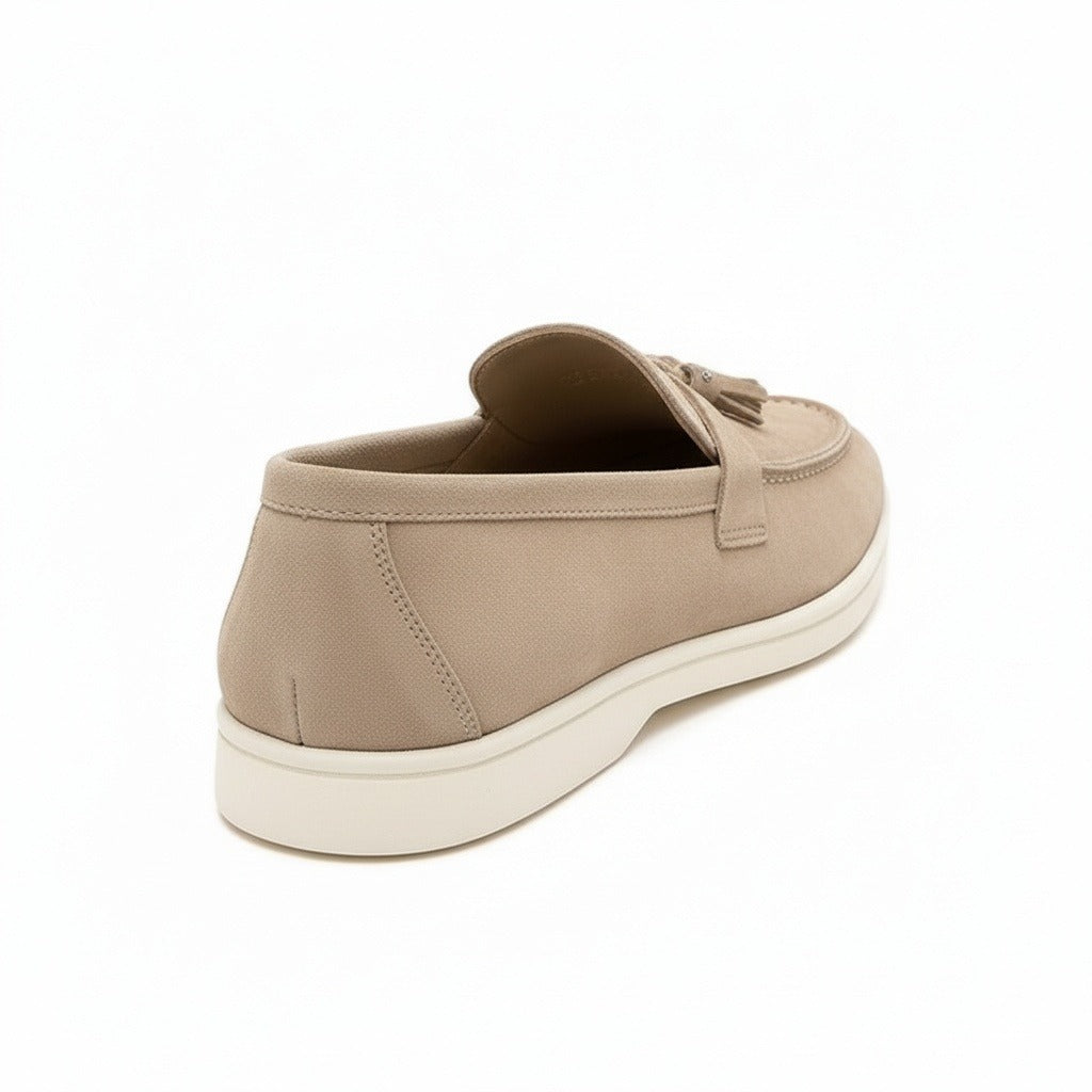Men's Bit Loafers – Cream Suede Slip On Shoes