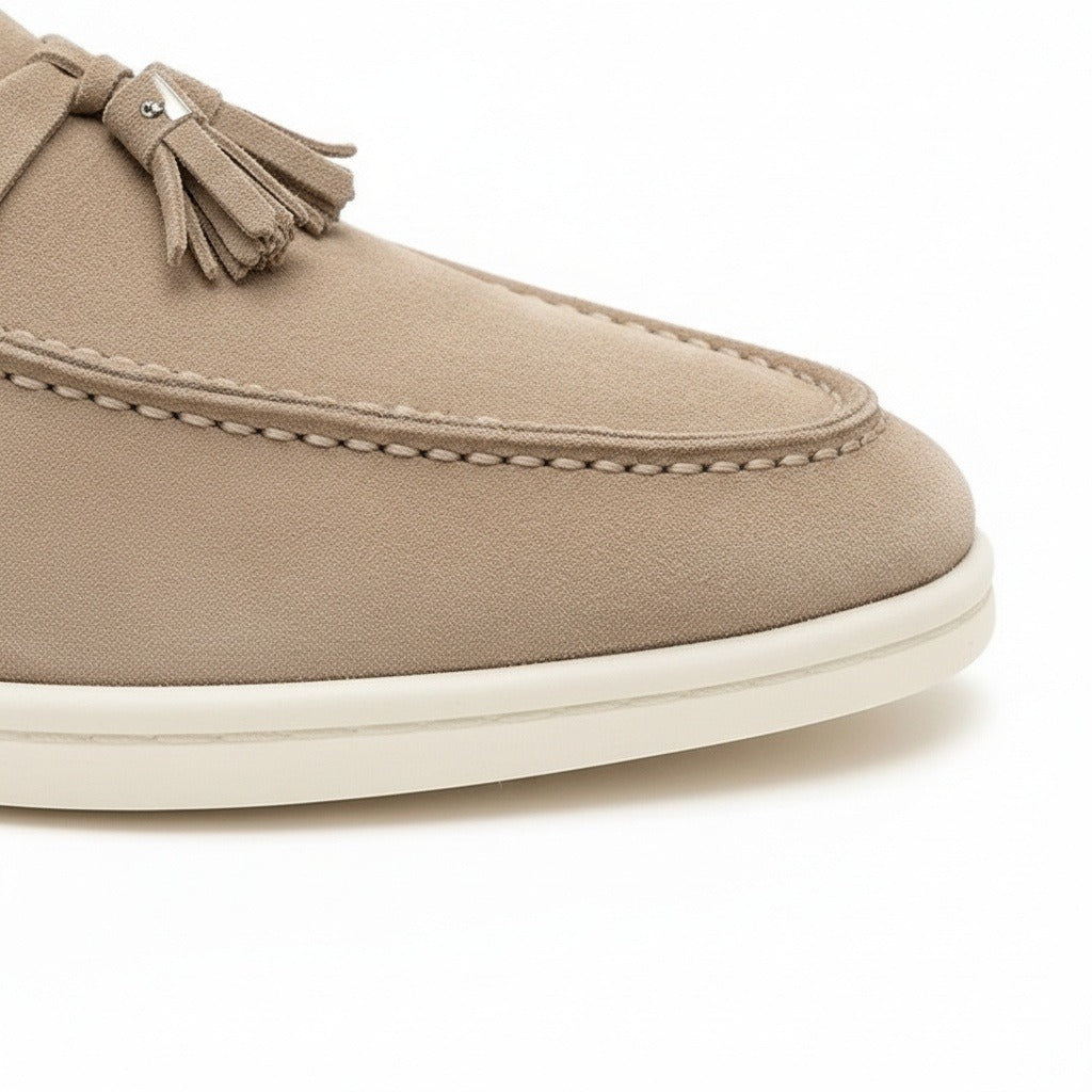 Men's Bit Loafers – Cream Suede Slip On Shoes
