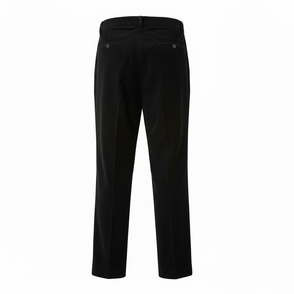 Men's Velvet Trousers – Pleated Straight Leg with Turn-Ups