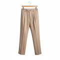 Men's Pleated Suit Trousers – Wool Blend Tapered Leg