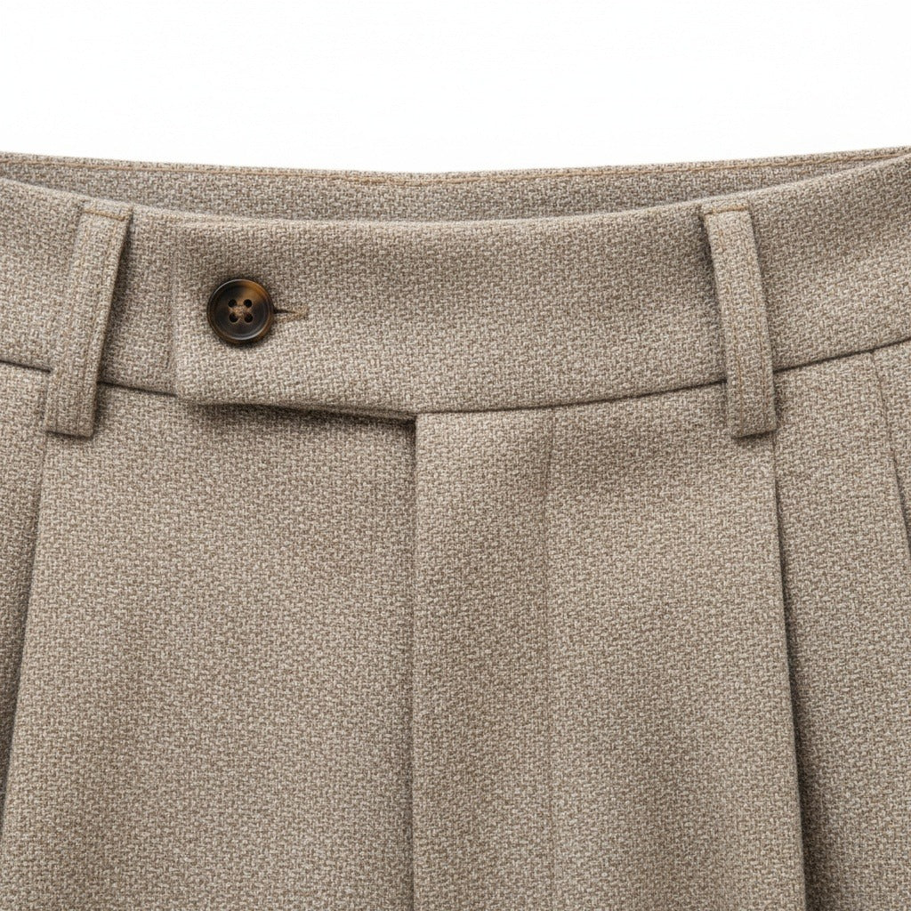 Men's Pleated Suit Trousers – Wool Blend Tapered Leg
