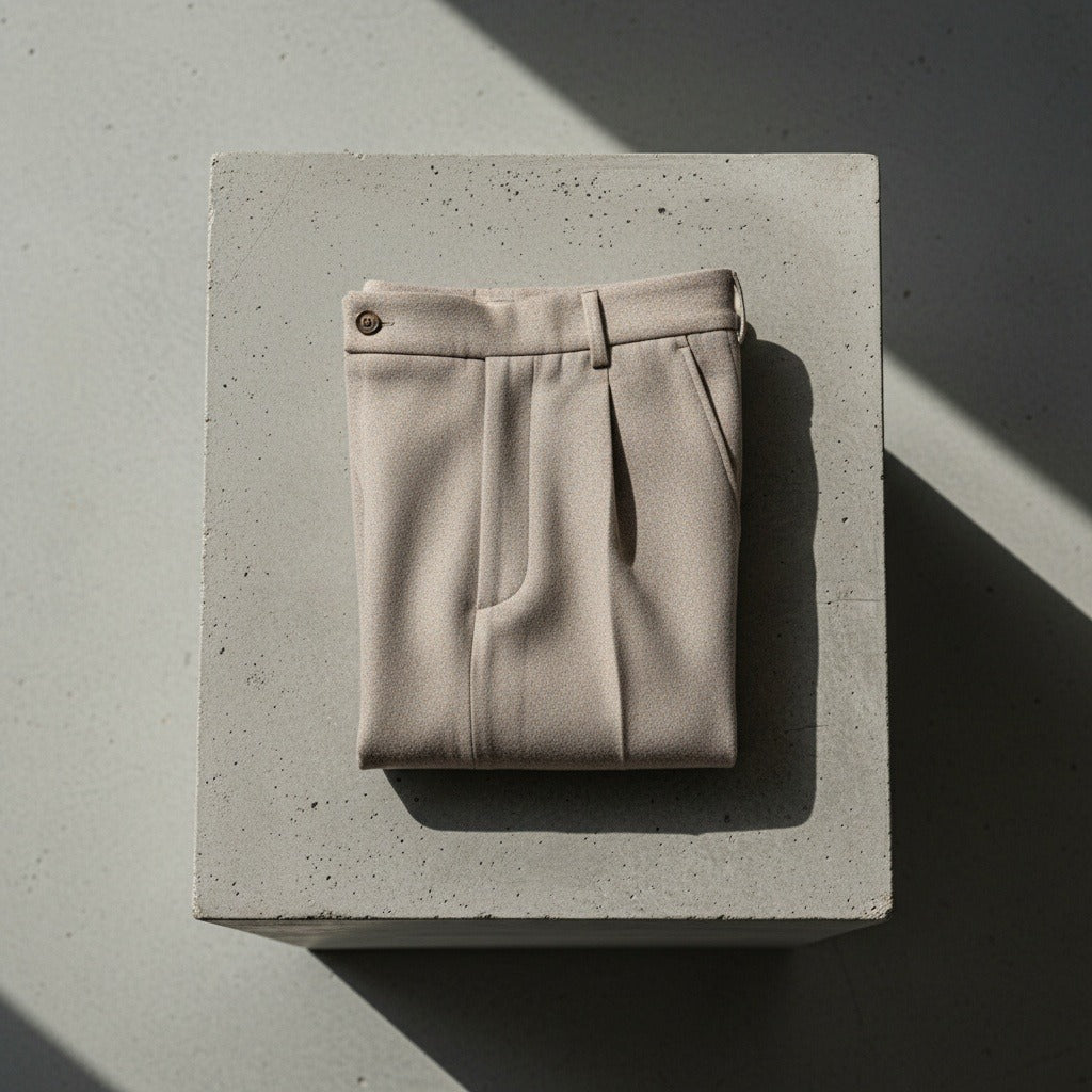 Men's Pleated Suit Trousers – Wool Blend Tapered Leg